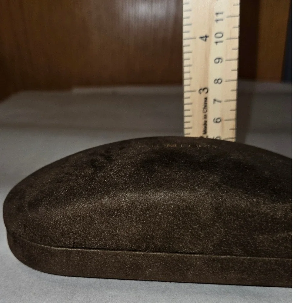 Tom Ford Brown Velvet Hard Shell Sunglasses Eyeglasses Case Clamshell Logo